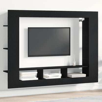 Televizní Skříň 152 X 22 X 113 Cm Černý Dub Kompozitní Dřevo