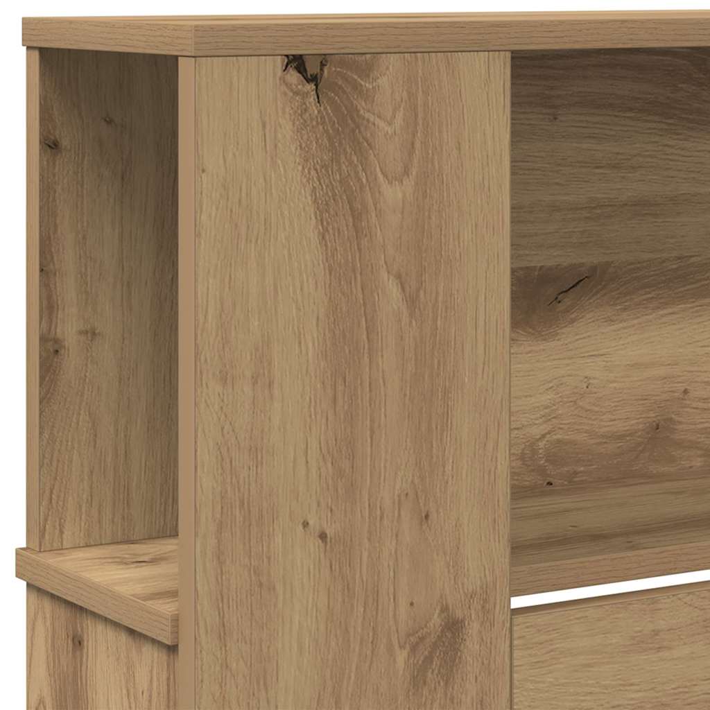 Čelo Postele Se Skříňkou Artisanový Dub Kompozitní Dřevo