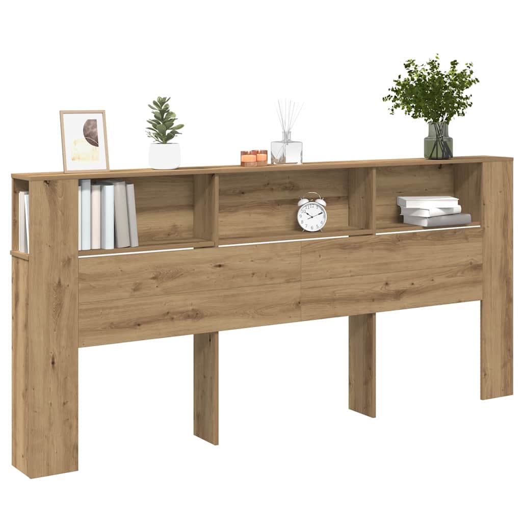 Čelo Postele Se Skříňkou Artisanový Dub Kompozitní Dřevo