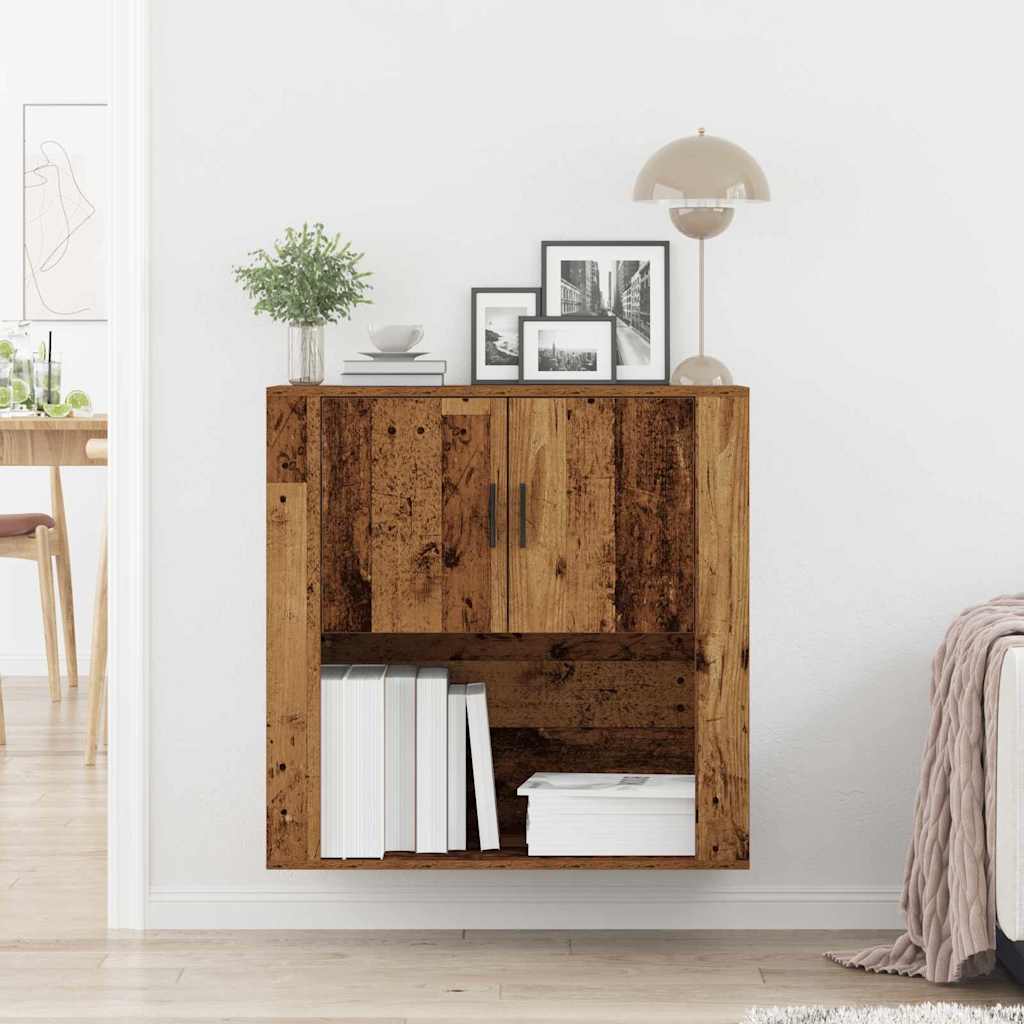 Nástěnná Skříňka Staré Dřevo 80 X 33 X 80 Cm Kompozitní Dřevo
