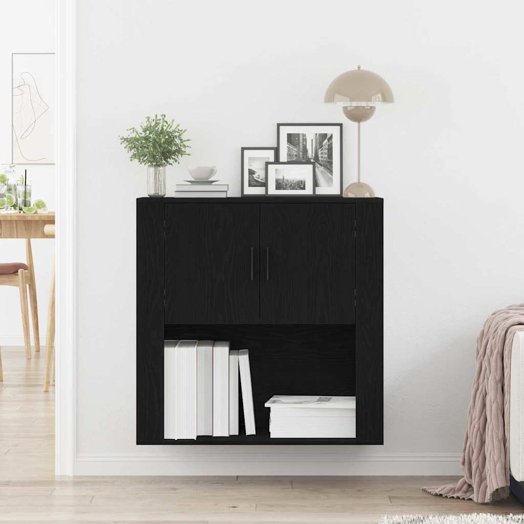 Nástěnná Skříňka Černý Dub 80 X 33 X 80 Cm Kompozitní Dřevo