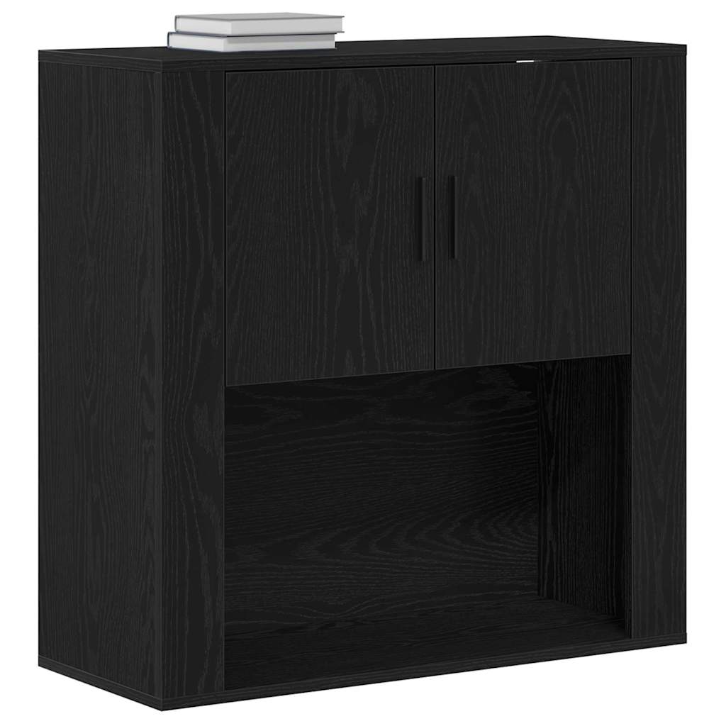 Nástěnná Skříňka Černý Dub 80 X 33 X 80 Cm Kompozitní Dřevo