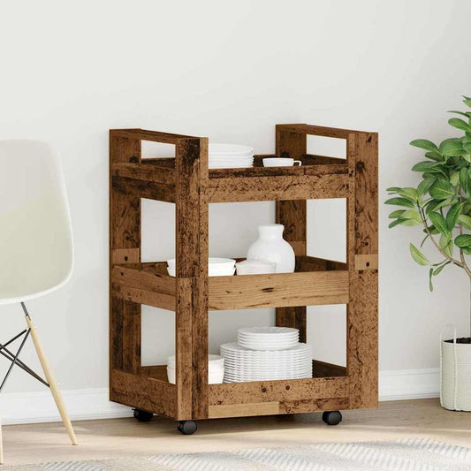 Kuchyňský Vozík Dubové Dřevo 60 X 45 X 80 Cm Kompozitní Dřevo