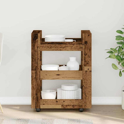 Kuchyňský Vozík Dubové Dřevo 60 X 45 X 80 Cm Kompozitní Dřevo