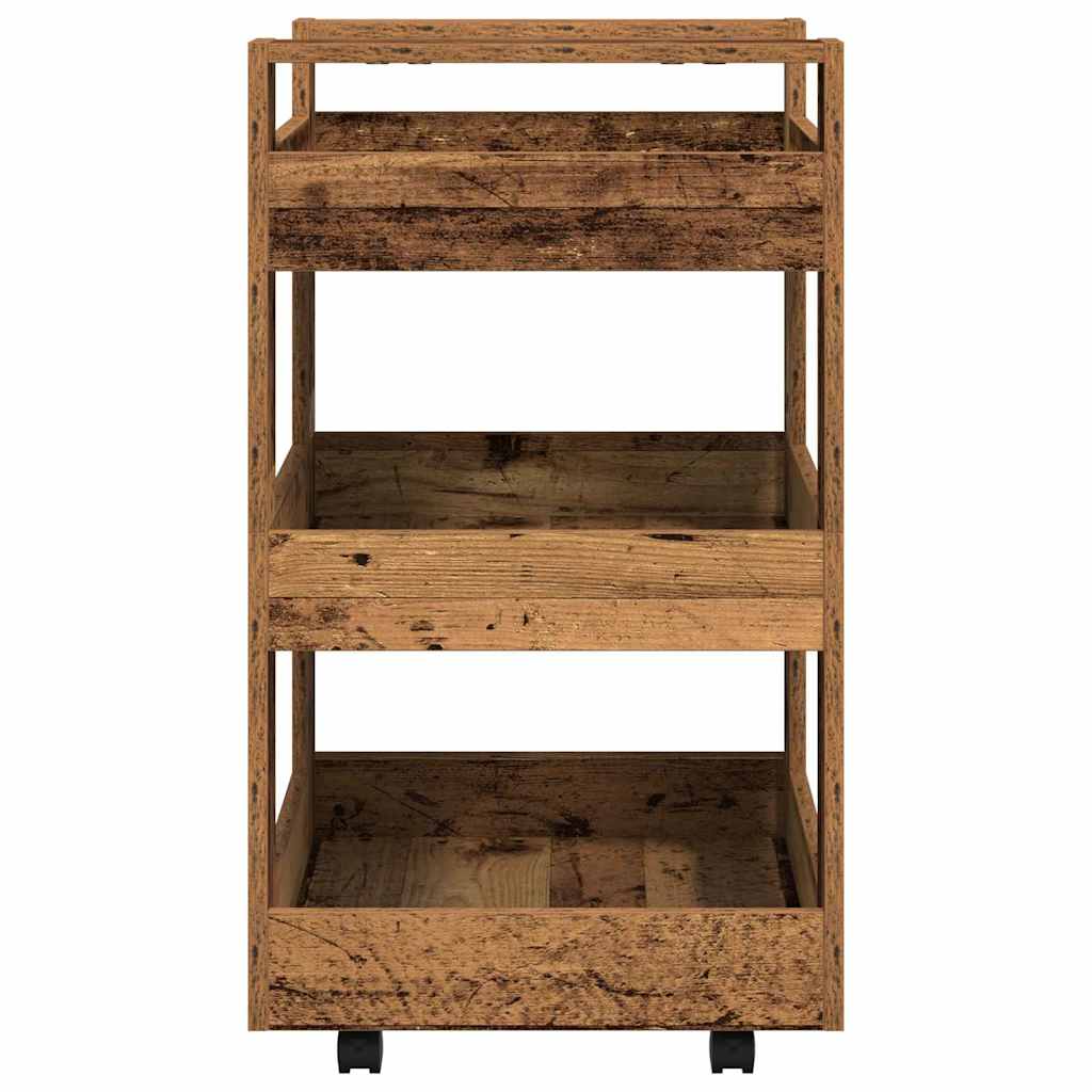 Kuchyňský Vozík Dubové Dřevo 60 X 45 X 80 Cm Kompozitní Dřevo