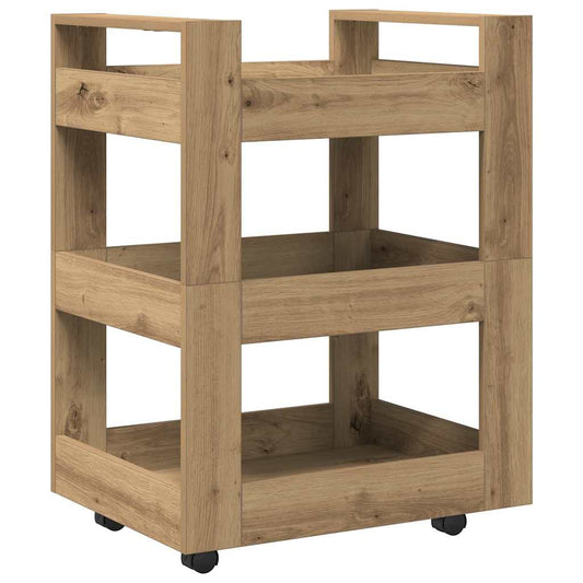 Kuchyňský Vozík Artisanový Dub 60 X 45 X 80 Cm Kompozitní Dřevo