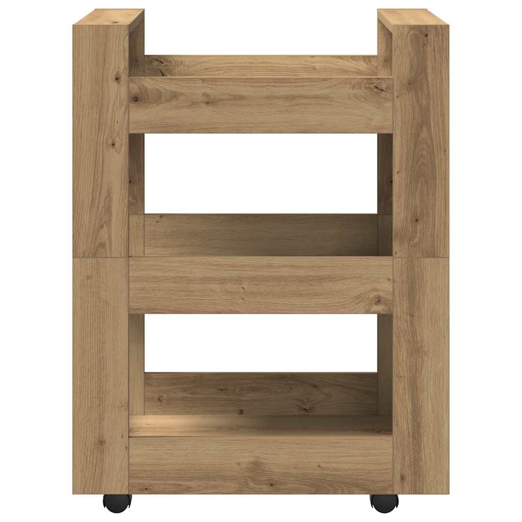 Kuchyňský Vozík Artisanový Dub 60 X 45 X 80 Cm Kompozitní Dřevo