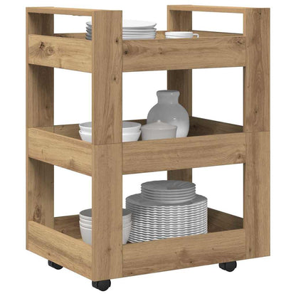 Kuchyňský Vozík Artisanový Dub 60 X 45 X 80 Cm Kompozitní Dřevo