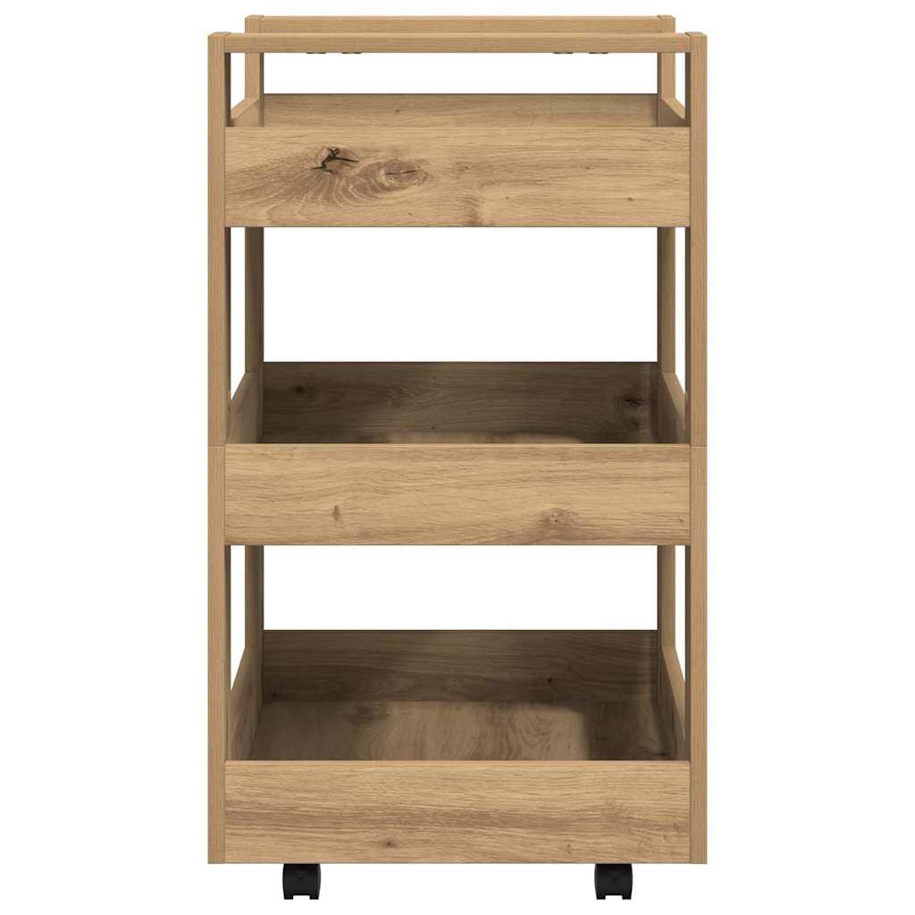 Kuchyňský Vozík Artisanový Dub 60 X 45 X 80 Cm Kompozitní Dřevo