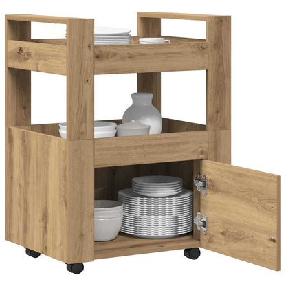 Kuchyňský Vozík Dub Artisan 60 X 45 X 80 Cm Kompozitní Dřevo