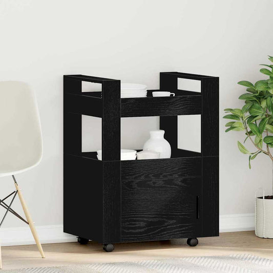 Kuchyňský Vozík Černý Dub 60 X 45 X 80 Cm Kompozitní Dřevo