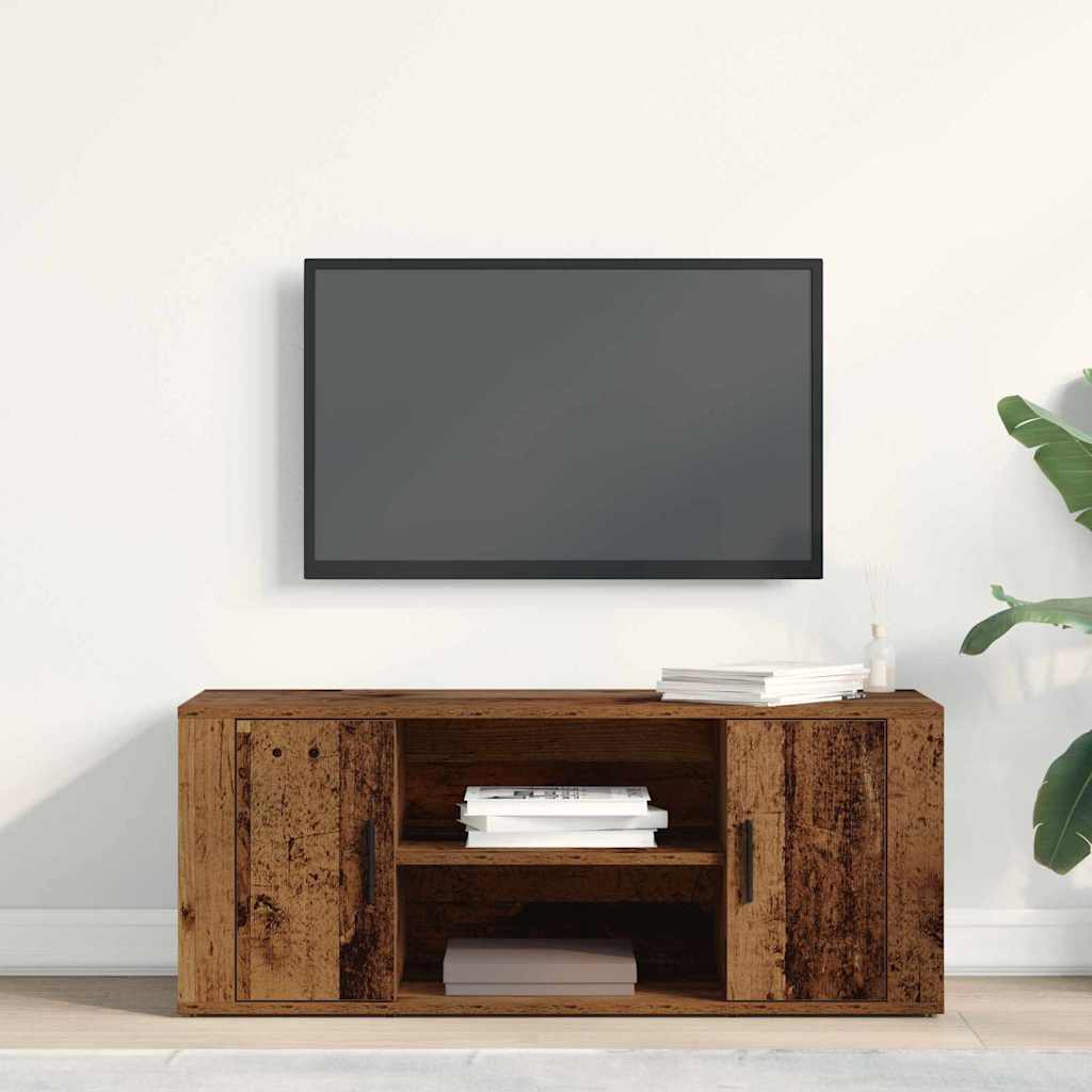 Televizní Skříň 100 X 35 X 40 Cm Staré Dřevo Kompozitní Dřevo