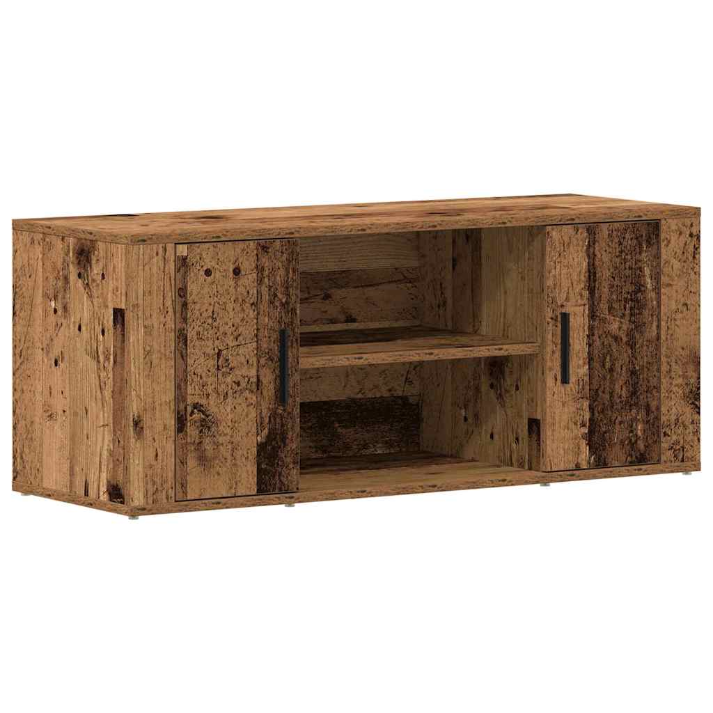 Televizní Skříň 100 X 35 X 40 Cm Staré Dřevo Kompozitní Dřevo