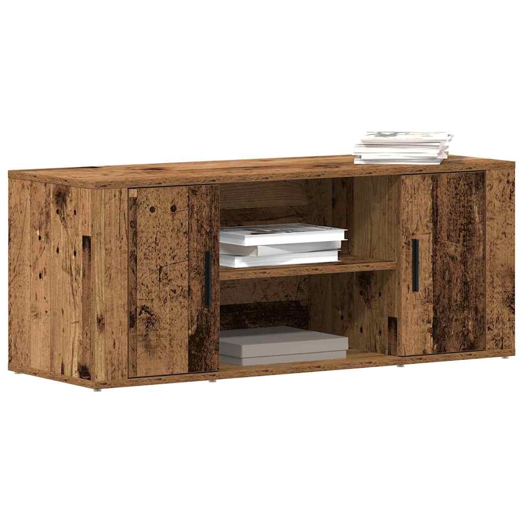 Televizní Skříň 100 X 35 X 40 Cm Staré Dřevo Kompozitní Dřevo