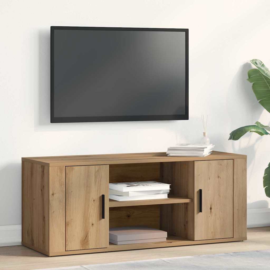 Televizní Skříň 100 X 35 X 40 Cm Dub Artisan Kompozitní Dřevo