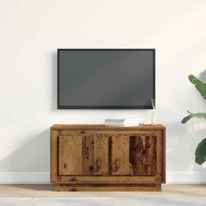 Televizní Skříň 80 X 35 X 45 Cm Staré Dřevo Kompozitní Dřevo