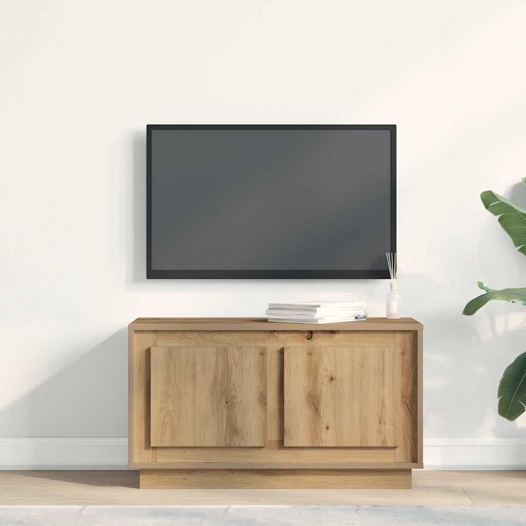 Televizní Skříň 80 X 35 X 45 Cm Dub Artisan Kompozitní Dřevo