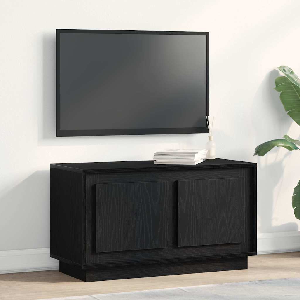 Televizní Skříň 80 X 35 X 45 Cm Černý Dub Kompozitní Dřevo