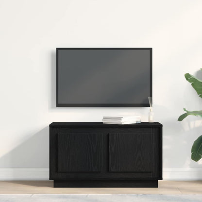 Televizní Skříň 80 X 35 X 45 Cm Černý Dub Kompozitní Dřevo