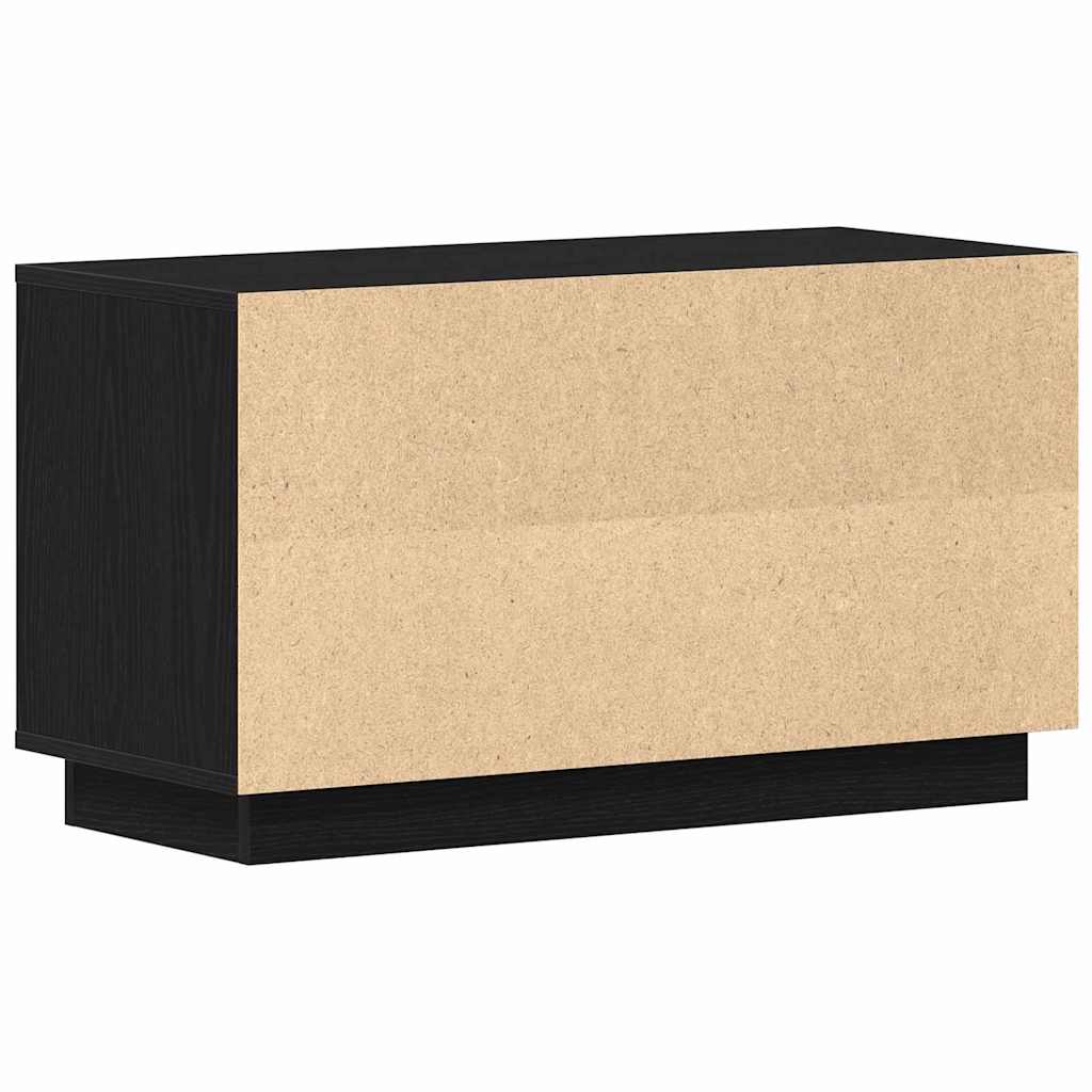 Televizní Skříň 80 X 35 X 45 Cm Černý Dub Kompozitní Dřevo