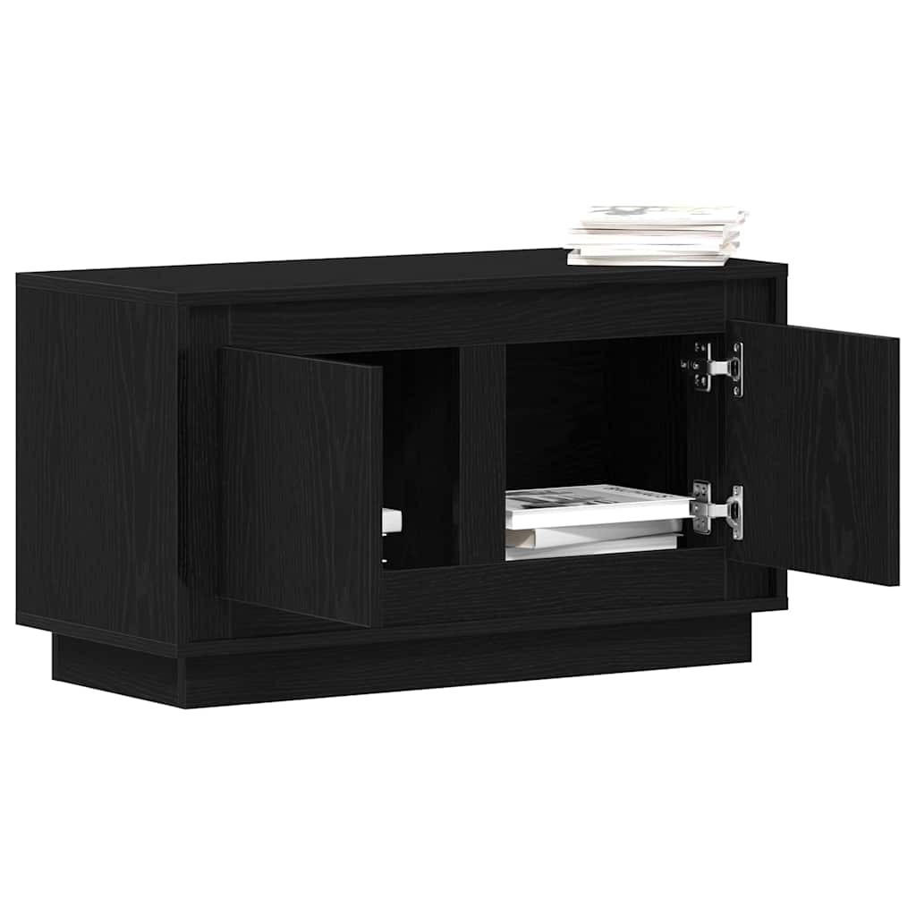Televizní Skříň 80 X 35 X 45 Cm Černý Dub Kompozitní Dřevo