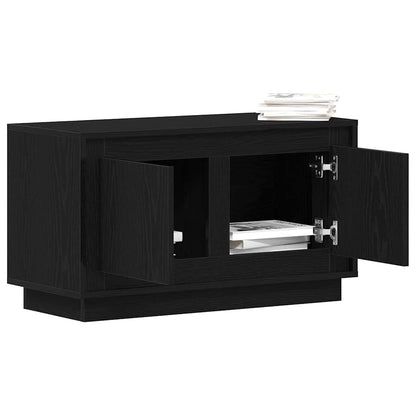 Televizní Skříň 80 X 35 X 45 Cm Černý Dub Kompozitní Dřevo