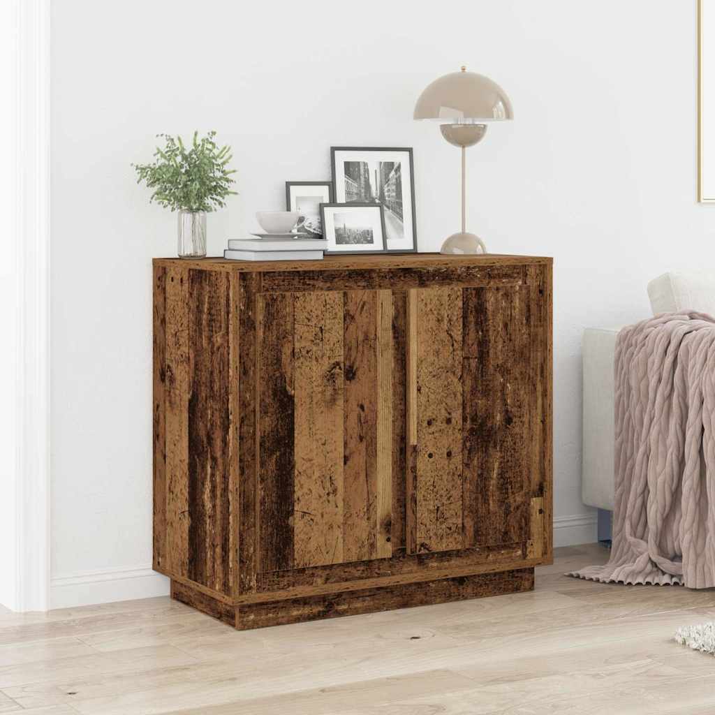 Servírovací Skříň Staré Dřevo 80 X 40 X 75 Cm Kompozitní Dřevo