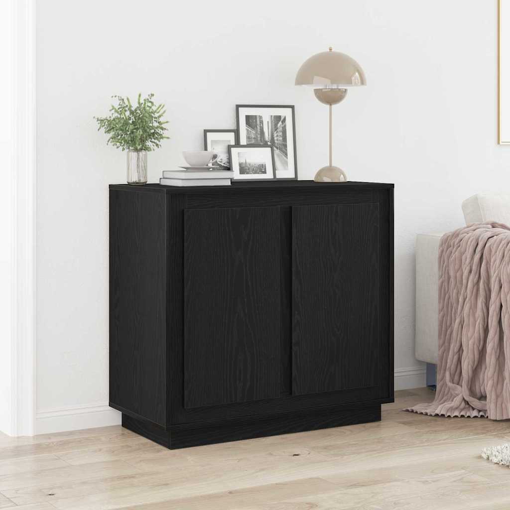 Servírovací Skříň Černý Dub 80 X 40 X 75 Cm Kompozitní Dřevo