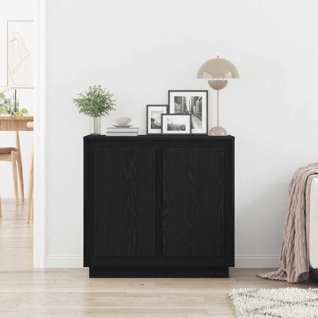 Servírovací Skříň Černý Dub 80 X 40 X 75 Cm Kompozitní Dřevo