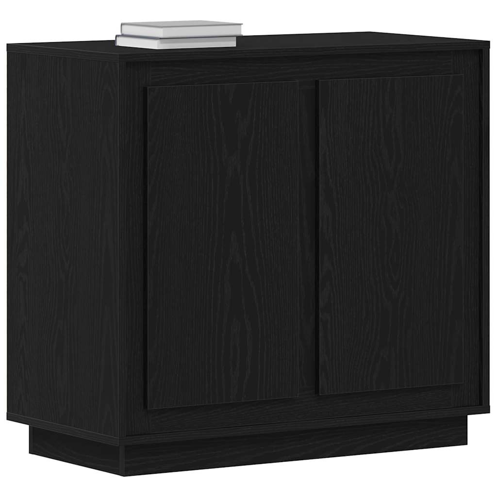 Servírovací Skříň Černý Dub 80 X 40 X 75 Cm Kompozitní Dřevo
