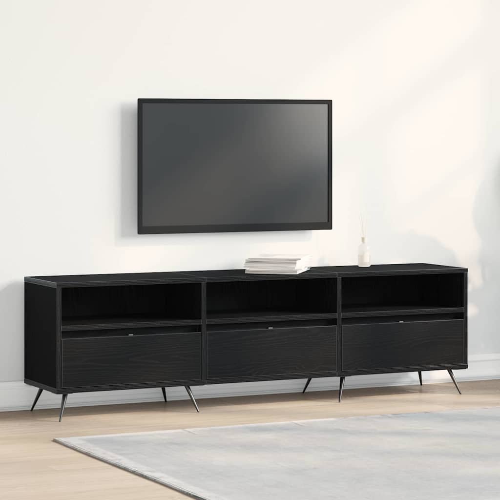 Televizní Skříň 150 X 30 X 44,5 Cm Černý Dub Kompozitní Dřevo