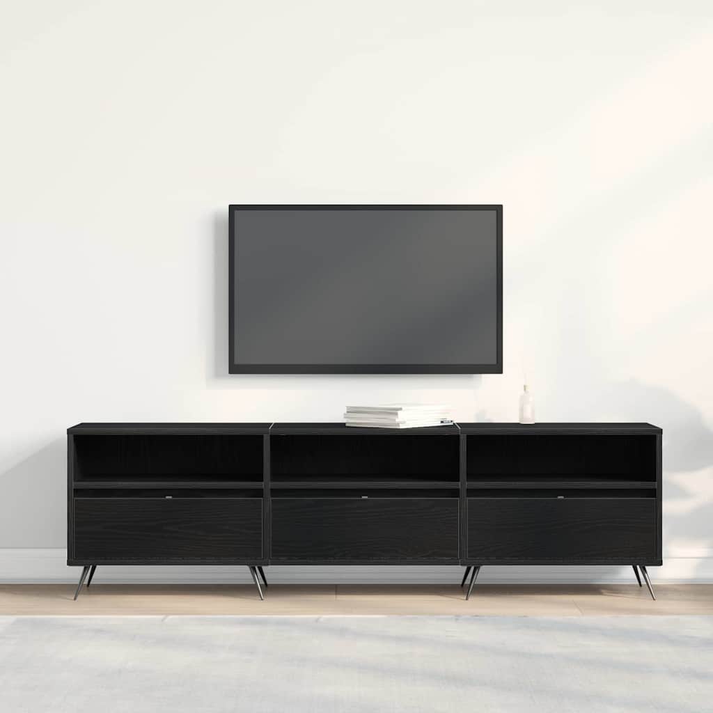Televizní Skříň 150 X 30 X 44,5 Cm Černý Dub Kompozitní Dřevo