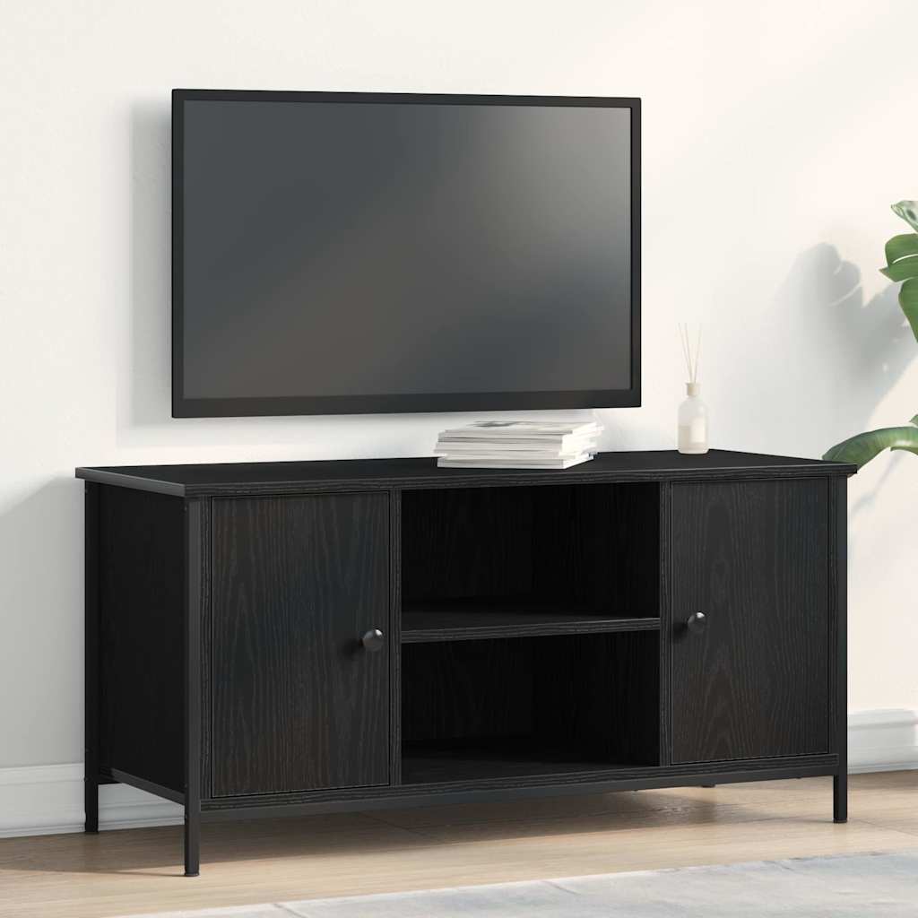 Televizní Skříň 100 X 40 X 50 Cm Černý Dub Kompozitní Dřevo
