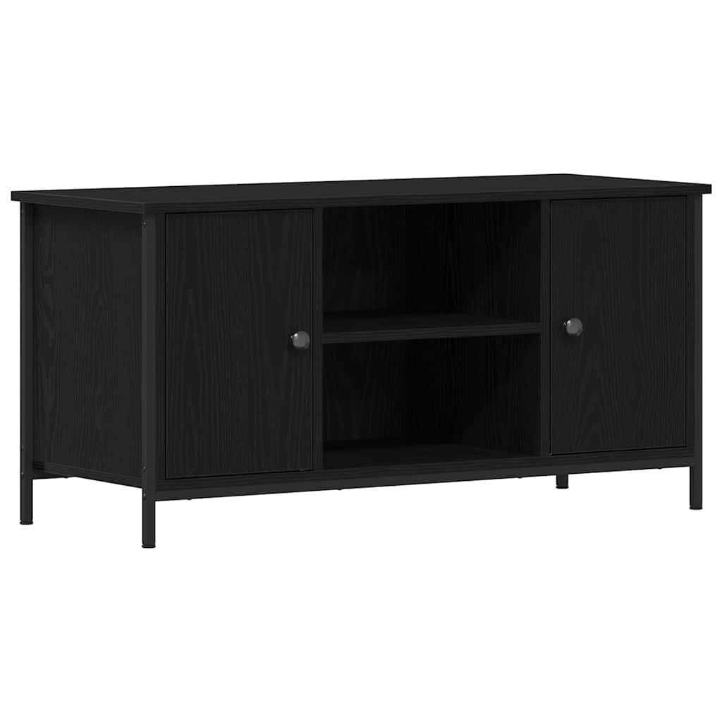 Televizní Skříň 100 X 40 X 50 Cm Černý Dub Kompozitní Dřevo