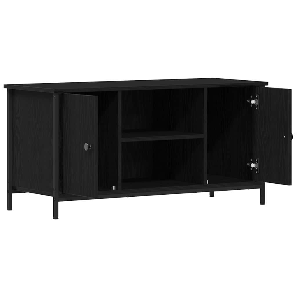 Televizní Skříň 100 X 40 X 50 Cm Černý Dub Kompozitní Dřevo