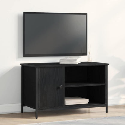 Televizní Skříň 80 X 40 X 50 Cm Černý Dub Kompozitní Dřevo