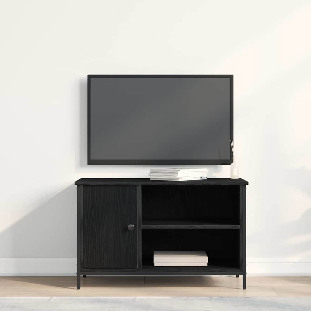 Televizní Skříň 80 X 40 X 50 Cm Černý Dub Kompozitní Dřevo