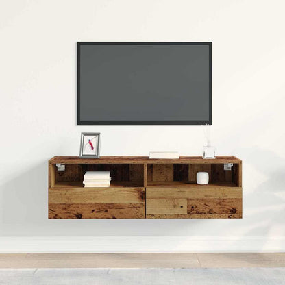 Tv Wall Cabinet 100 X 30 X 30 Cm Staré Dřevo Kompozitní Dřevo