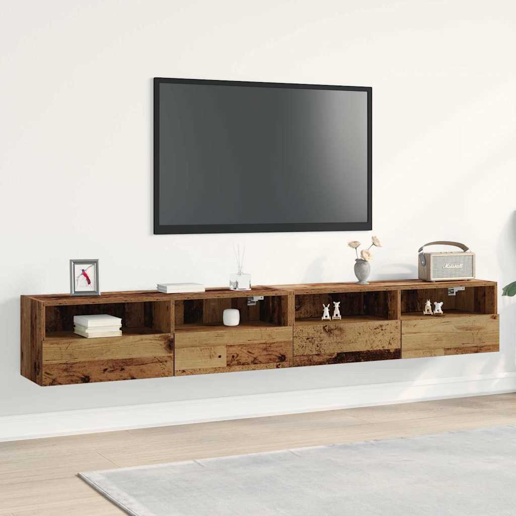 Tv Wall Cabinet 2 Pcs Staré Dřevo Kompozitní Dřevo