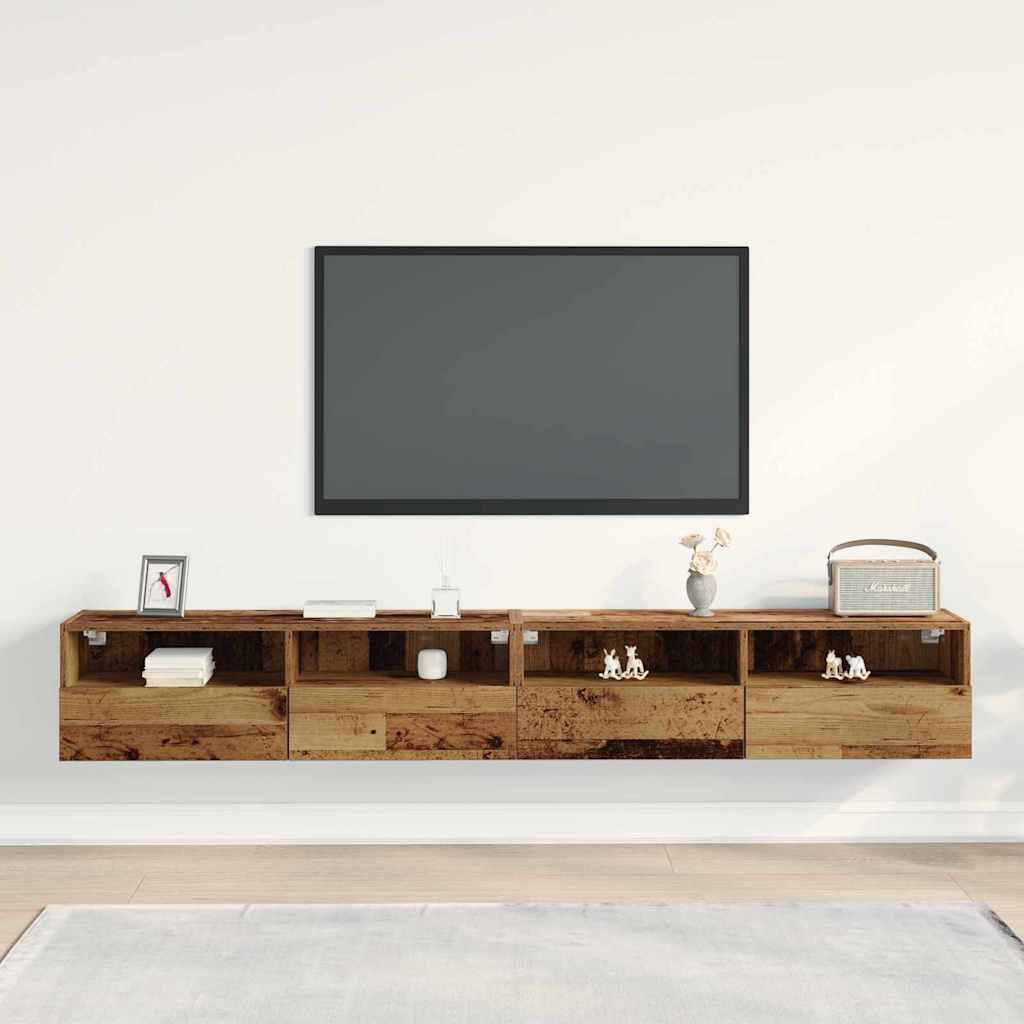 Tv Wall Cabinet 2 Pcs Staré Dřevo Kompozitní Dřevo