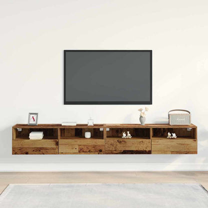 Tv Wall Cabinet 2 Pcs Staré Dřevo Kompozitní Dřevo