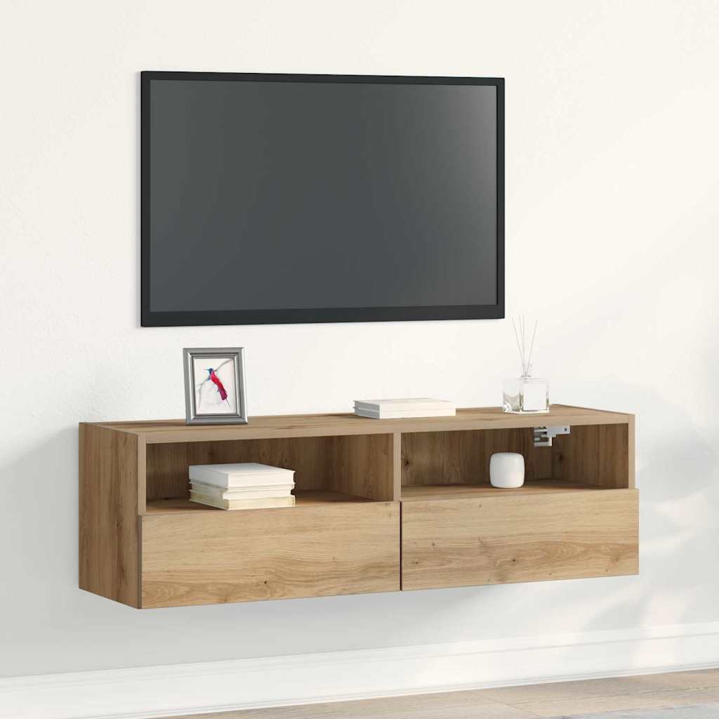 Tv Wall Cabinet 100 X 30 X 30 Cm Dub Artisan Kompozitní Dřevo