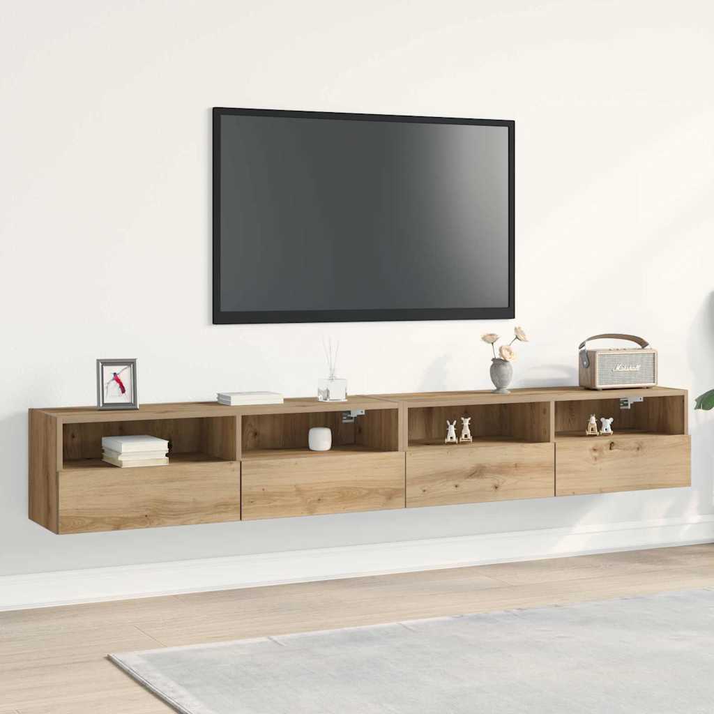 Tv Wall Cabinet 2 Pcs Dub Artisan Kompozitní Dřevo