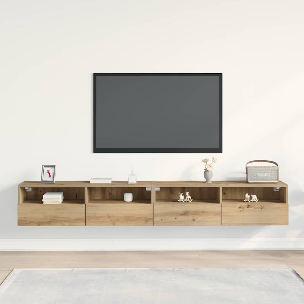 Tv Wall Cabinet 2 Pcs Dub Artisan Kompozitní Dřevo