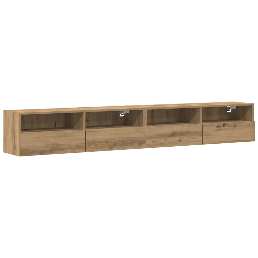 Tv Wall Cabinet 2 Pcs Dub Artisan Kompozitní Dřevo