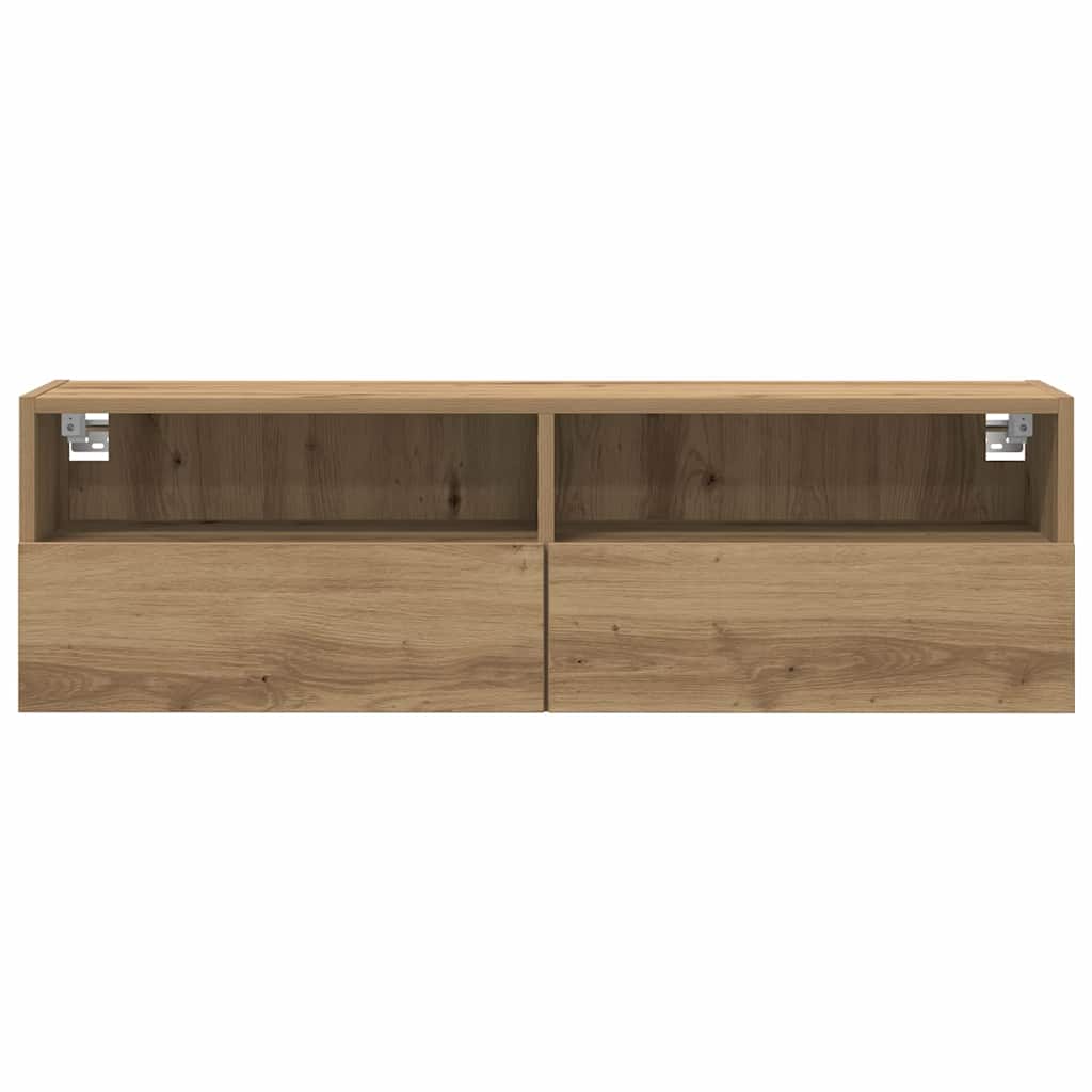 Tv Wall Cabinet 2 Pcs Dub Artisan Kompozitní Dřevo