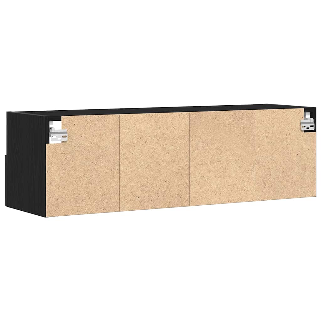 Tv Wall Cabinet 100 X 30 X 30 Cm Černý Dub Kompozitní Dřevo