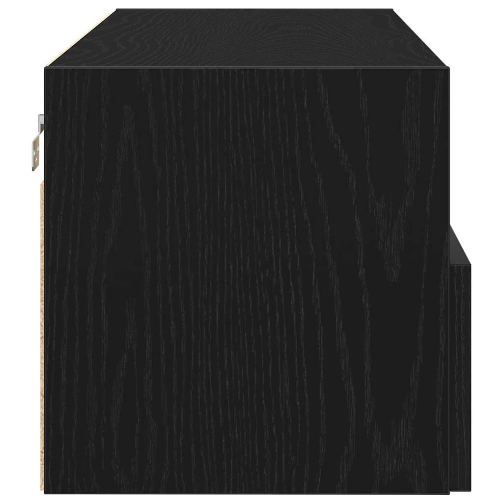 Tv Wall Cabinet 100 X 30 X 30 Cm Černý Dub Kompozitní Dřevo