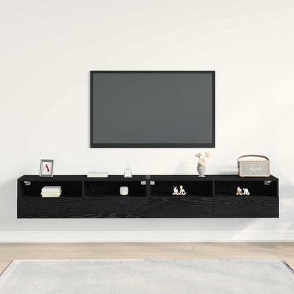 Tv Wall Cabinet 2 Pcs Černý Dub Kompozitní Dřevo