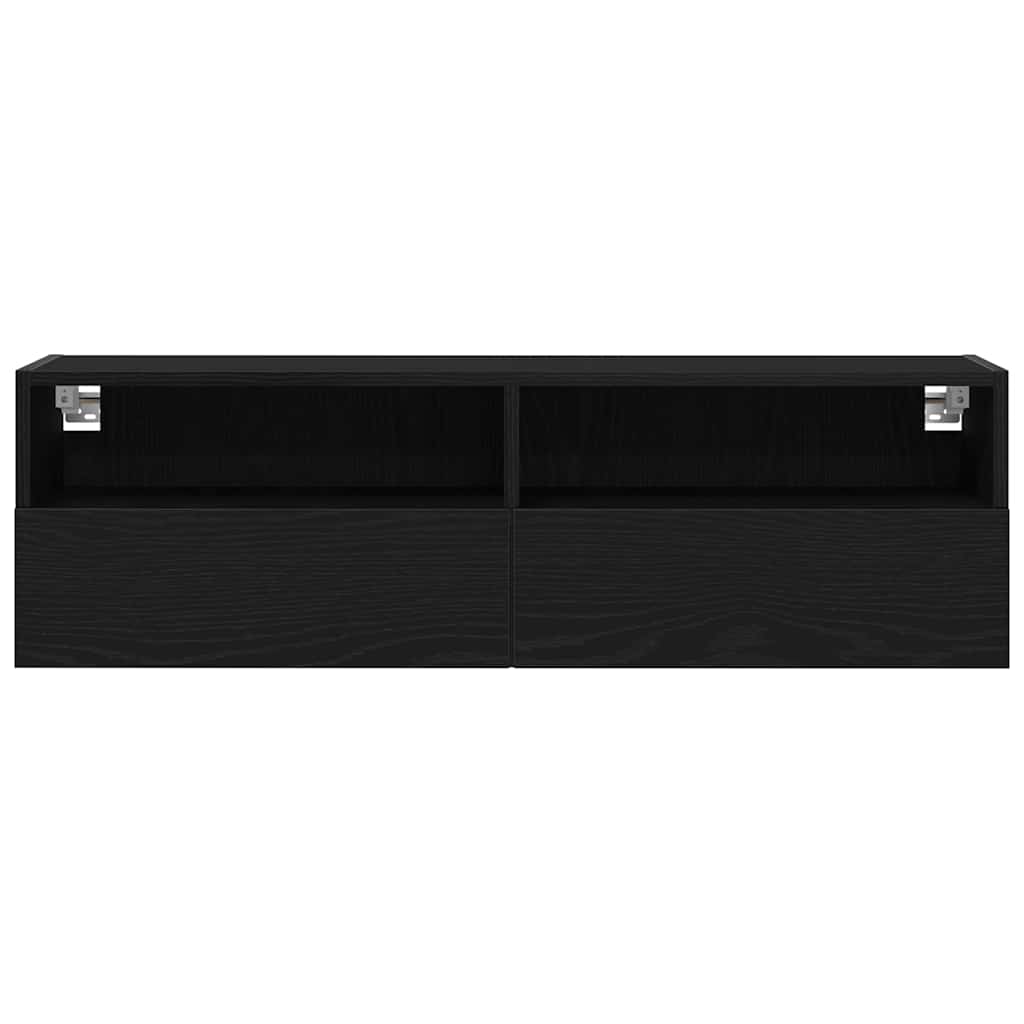 Tv Wall Cabinet 2 Pcs Černý Dub Kompozitní Dřevo